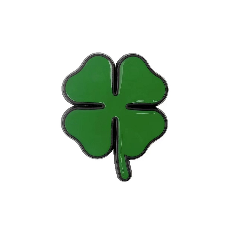 Vierblättriges Kleeblatt-abzeichen 3d-metall-aufkleber Grünes