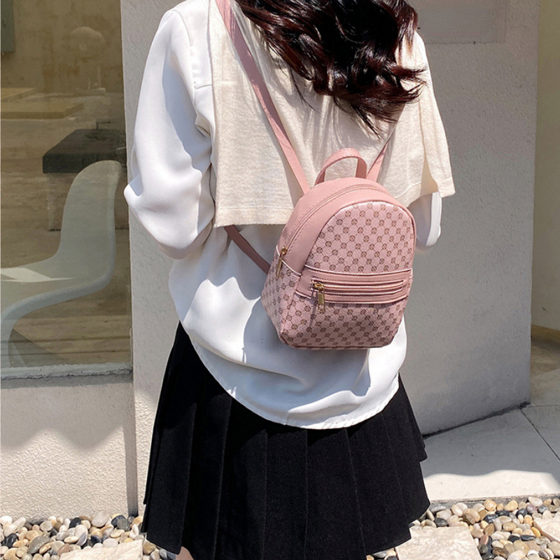 Mini Geo Pattern Zipper Backpack Womens Trendy Faux Leather Backpack For  Work School 7 48 6 29 2 75 Inch - Bags & Luggage - Temu Germany