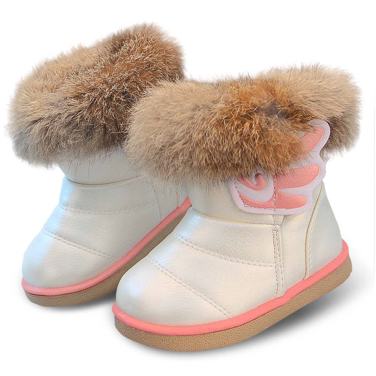 Toddler Kids Girls Velvet Snow Boots With Waterproof Leather For Fall 