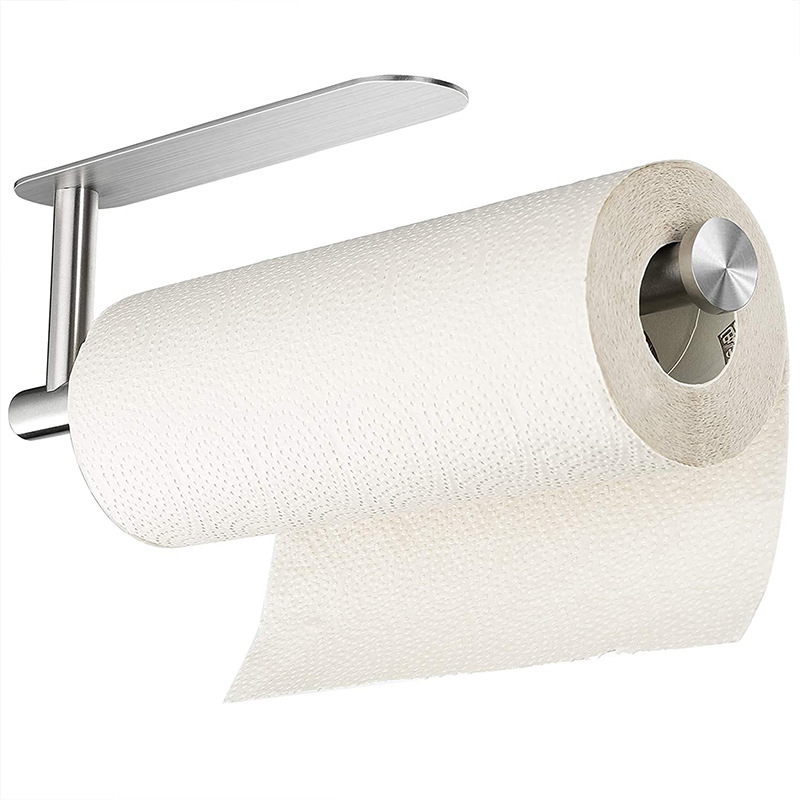 YIGII MST001 - Soporte de papel higiénico adhesivo para baño, cocina, palo  en pared, acero inoxidable cepillado