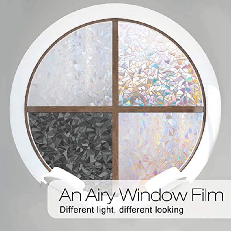 Rainbow Window Privacy Film. Decorative 3D /Holographic Decal. Self  Adhesive Static Cling Anti Uv Glass Tint - Yahoo Shopping