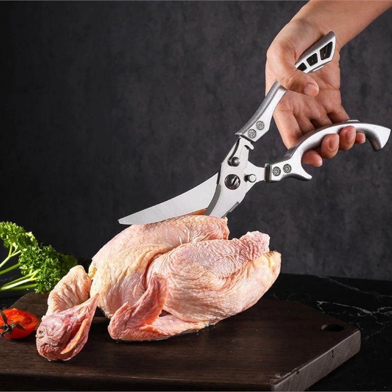 1pc Forbici da cucina, forbici alimentari in acciaio inossidabile  multifunzionali, forbici per tagliare e rifilare pollo, ossa, carne, pesce,  granchi