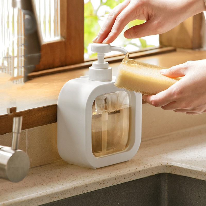 Dispensador de jabón de 1 pieza, dispensador de jabón de mano recargable,  dispensador de jabón Premium para cocina y baño