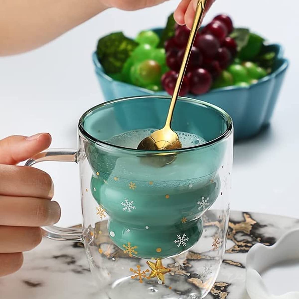 2022 NEW Starbucks Christmas Coffee Mugs Ceramic Cup W/ Gold Spoon Birthday  Gift