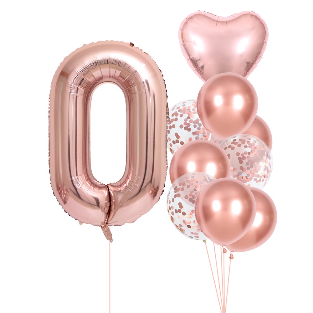 Pack anniversaire rose gold - 10 personnes