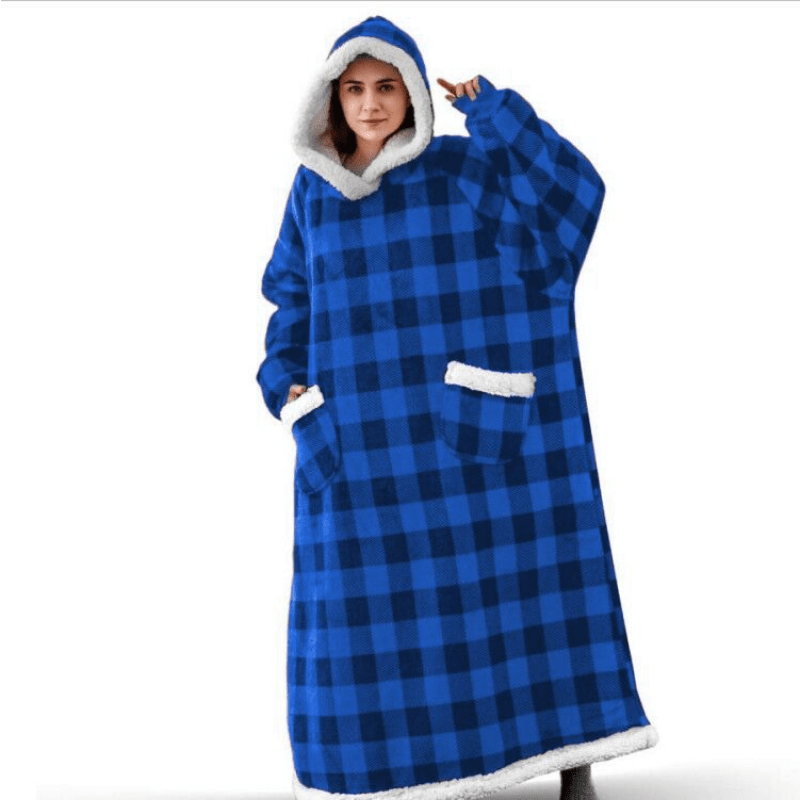 Waitu - Sudadera tipo manta para hombre o mujer, muy cálida y agradable,  grande, con capucha, de gruesa franela, con mangas y un bolsillo gigante
