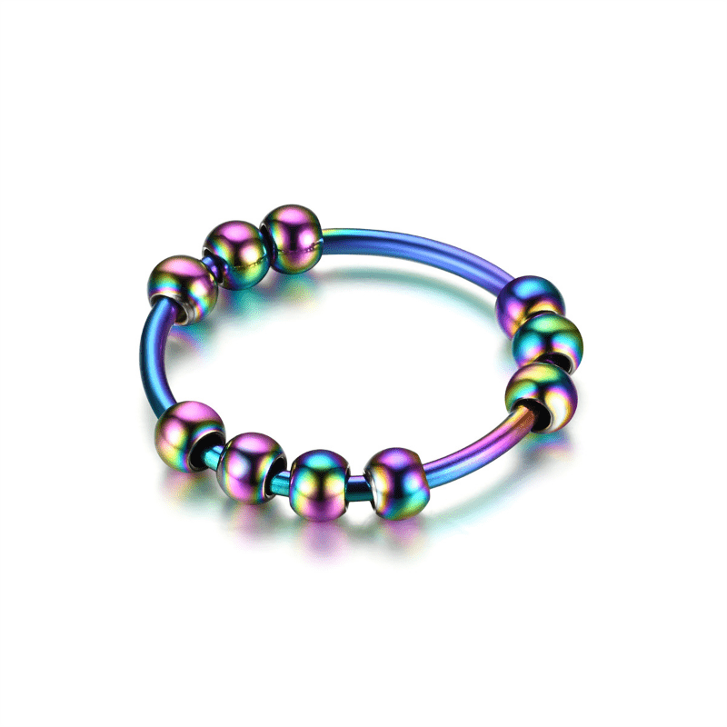 Ten Beads Spinning Stress Relieving Anxiety Rings Couples - Temu