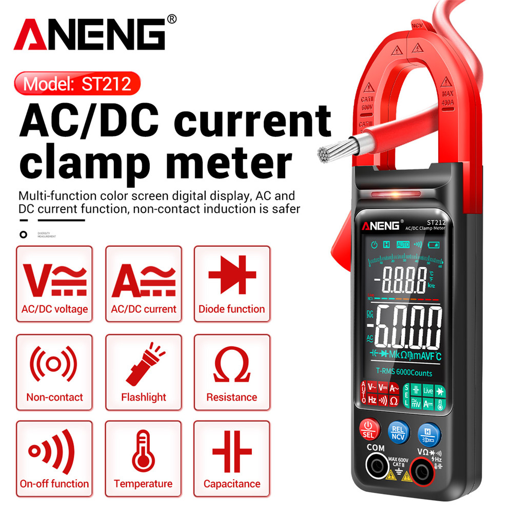 St201 Digital Clamp Meters Multimeter With Ac/dc Voltage Tester