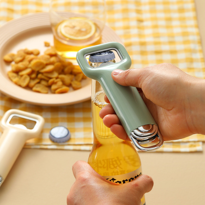 1pc Multifunction Can Opener, Solid Color Yellow Bottle Opener For Kitchen