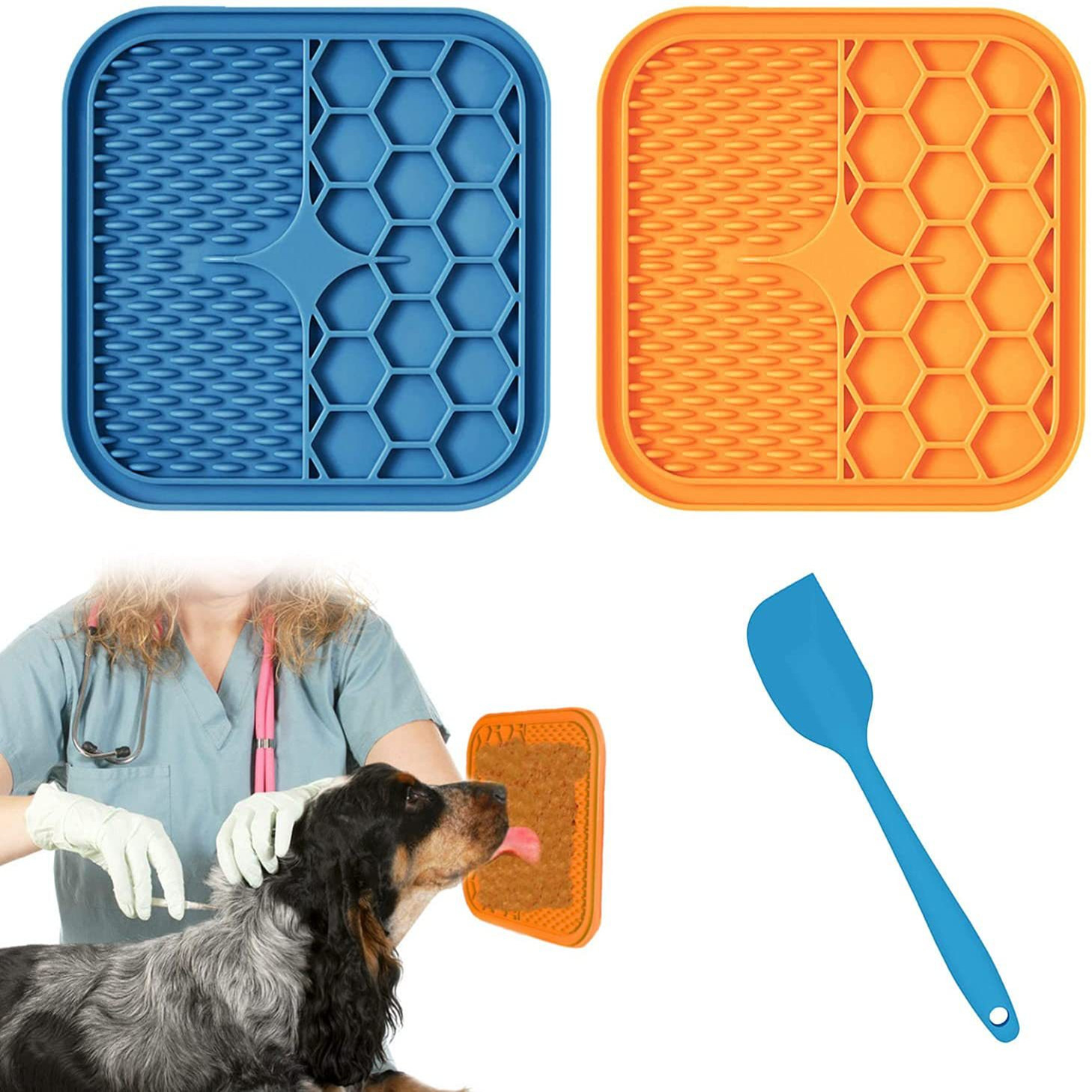 

6in Lick Pad, Slow Feeder Mat Silicone Dispenser Pet Feeding Licking Bathing Distraction Pad For Dog