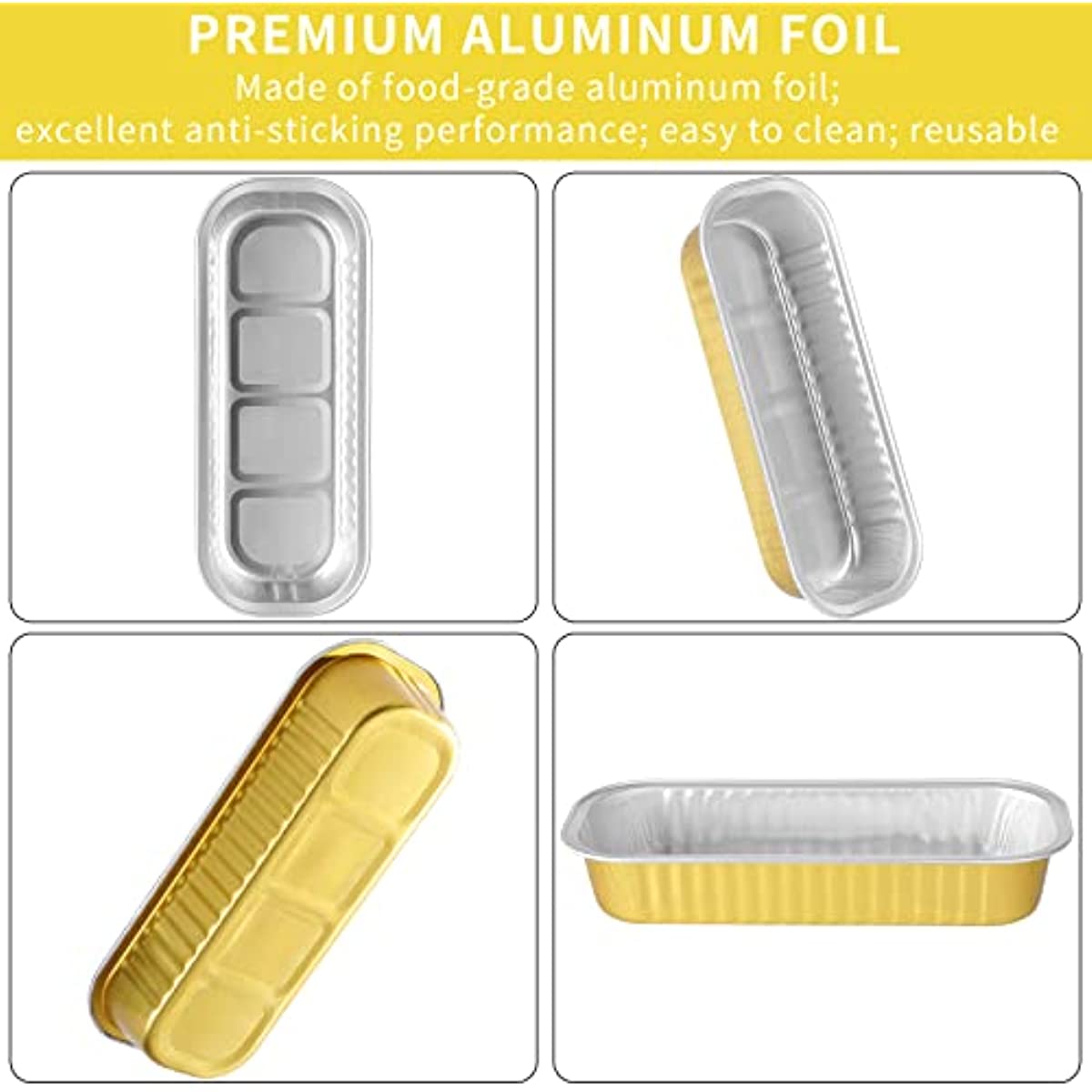 Disposable Aluminum Foil Tin Box Aluminum With Lid Rectangular Tin Foil  Packing Box 200ml Aluminum Mini Loaf Baking Pans For Cooking Baking Meal  Prep Take Out Etc Sheets for Baking 2 (GD4