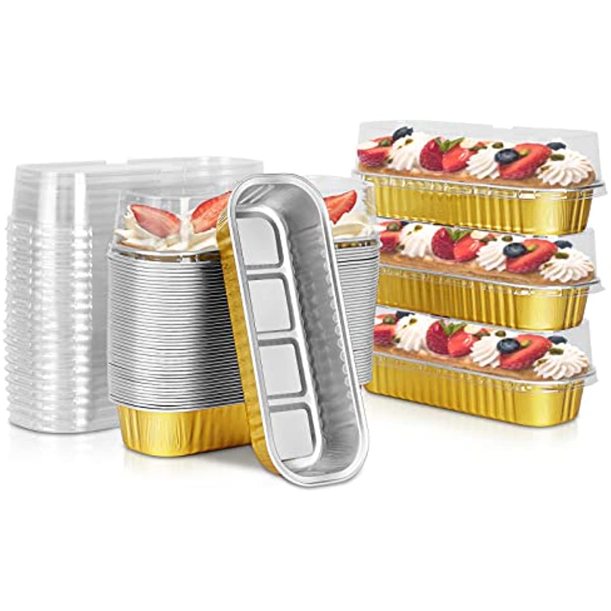 Aluminum Foil Mini Loaf Pans With Lids 50 Packs Baking Cups