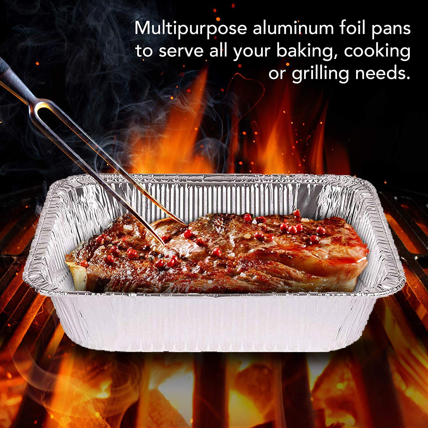 9x13 Half Size Aluminum Foil Pan Disposable Baking Pans, Square Aluminum  Baking Pans, Aluminum Foil Pans Are Ideal for Cooking, Heating, Storing,  and Preparing Food 