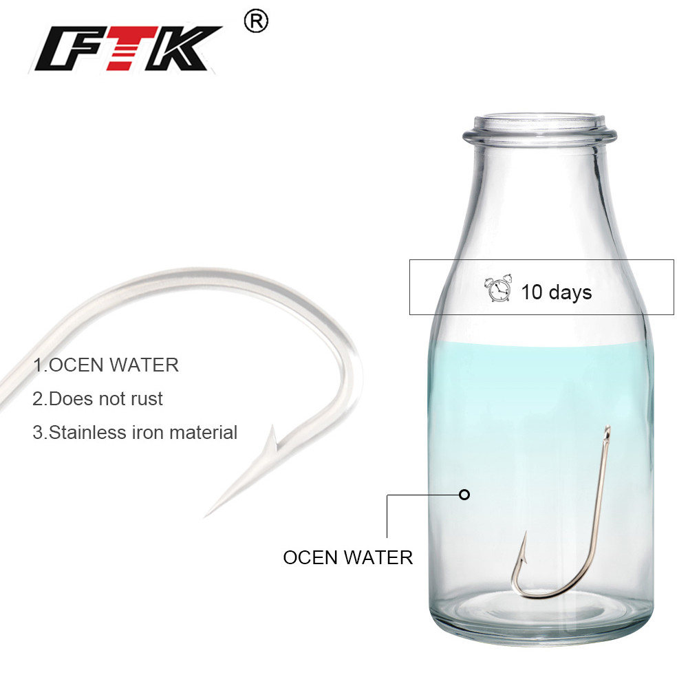Ftk Carbon Stainless Steel Fishing Hook Strong Durable - Temu