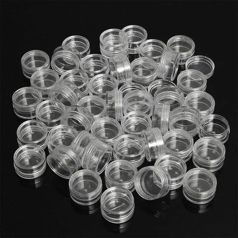 3 Gram Cosmetic Sample Jars with Lids 50pcs Empty Tiny Makeup Containers  Plastic BPA Free Black 50 Count
