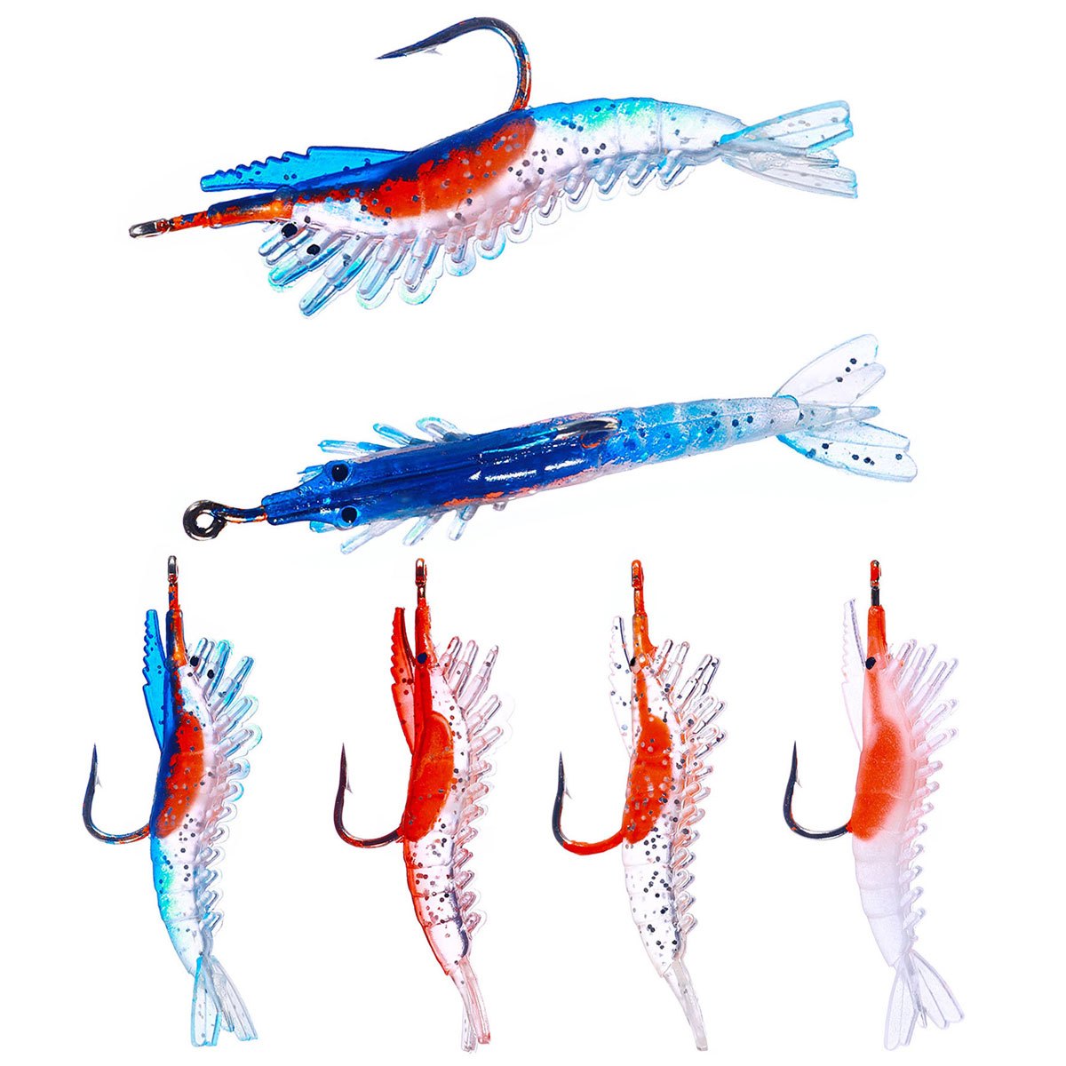 10g Bionic Shrimp Bait With Hook Luminous Soft Prawn Fishing Lure Fishing  Tackle