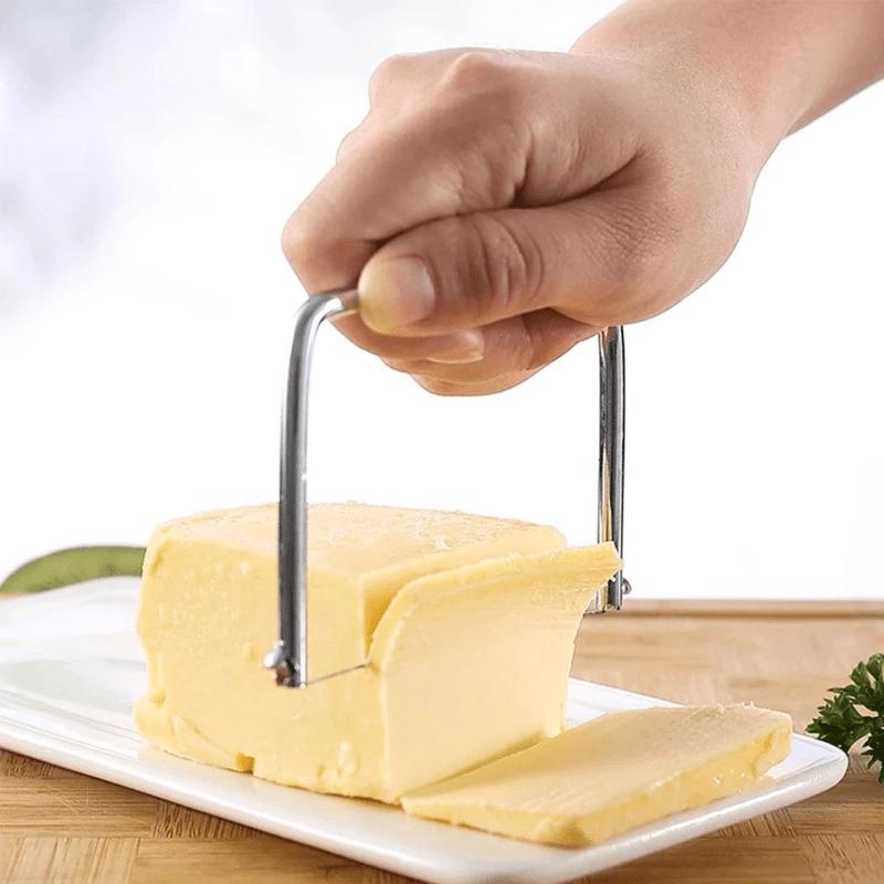 Stainless Steel Cheese Slicer With 5 Replaceable Wire Cutters - Perfect For Block  Cheese And Butter Spatula - Easy To Use And Durable - Temu Italy