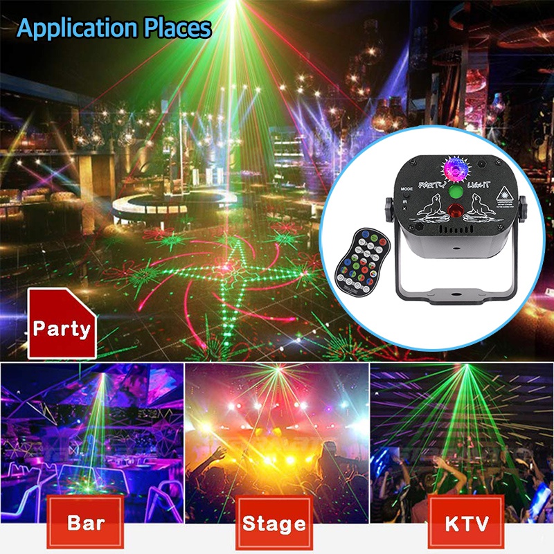 Generic Mini Laser Stage Lighting GreenRed LED Laser DJ Party Stage Lumière  Black Disco Dance Floor Lights à prix pas cher