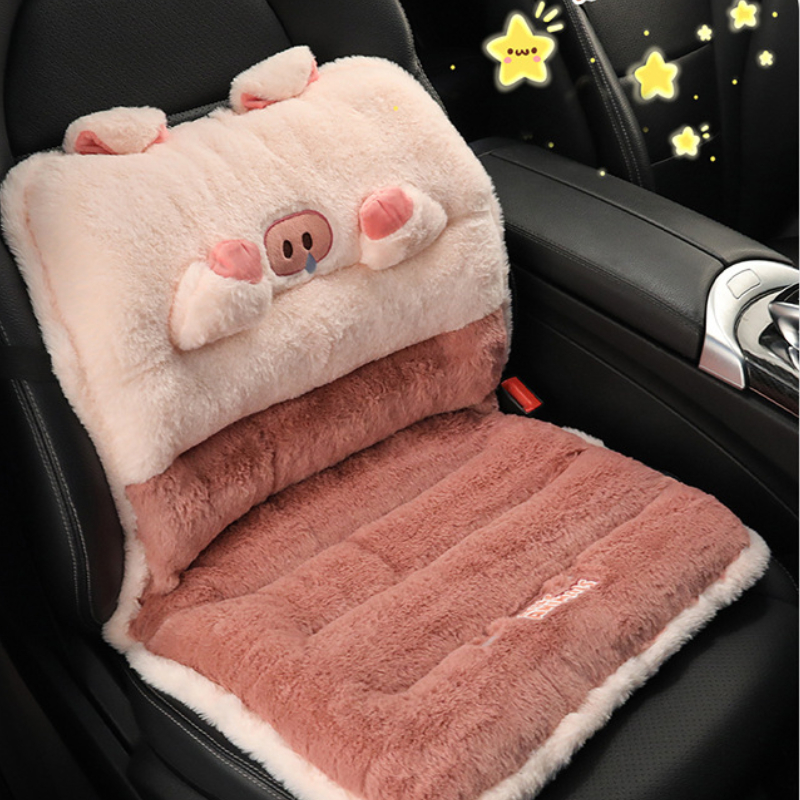New Arrival Cartoon Plush Pig Lamb Wool Universal Comfortable Car Interior  Decorations Car Seat Cushion Cover - AliExpress