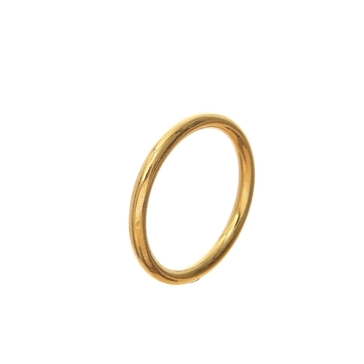Simple Band Ring 14k Gold Plated Stainless Steel Polish Surface Match