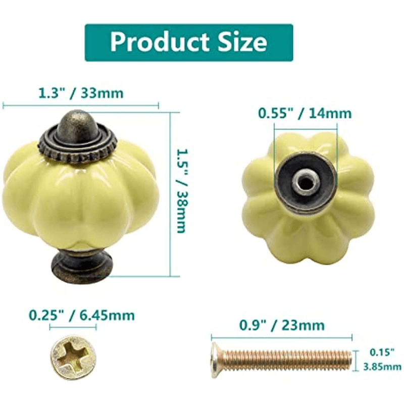 1 Juego De Pomos De Armario, Pomos De Cerámica Vintage, Pomos De Tocador,  Pomos De Cajón, Pomos De Puerta, Tiradores De Cajón, Tiradores De Tocador  Con Tornillos De Montaje, Verde Oscuro