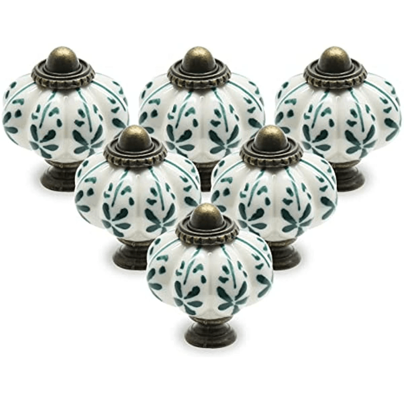 Blue White Porcelain Ceramic Drawer Knob Pull Handles - Temu