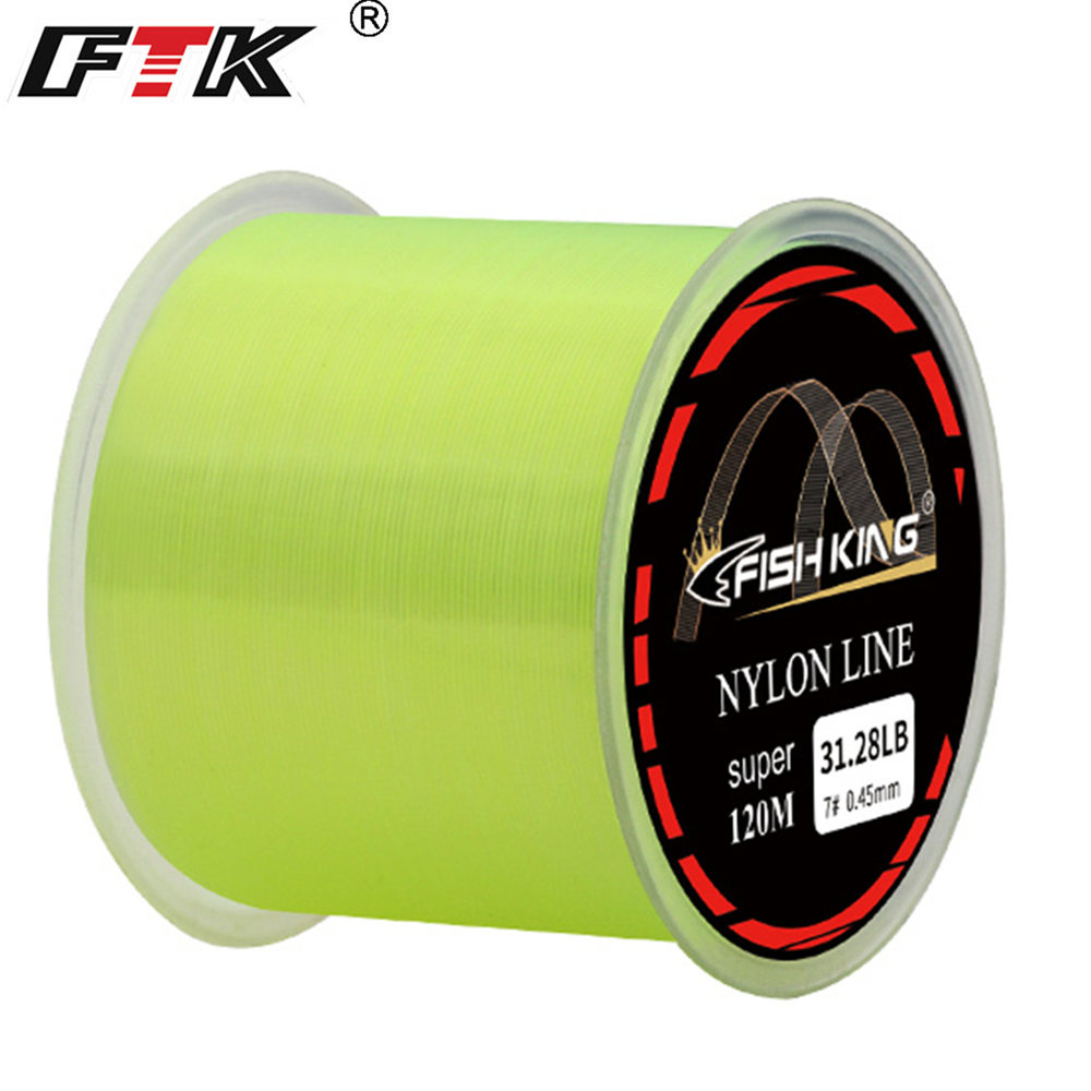 FTK Yellow Nylon Fishing Line - Strong and Durable Monofilament Line for  Carp Tackle (120M, 4.13-34.12LB)