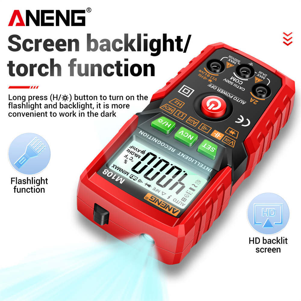 Digital Multimeter Voltage Tester AC DC Current Electric Meter