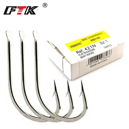 Ftk 100pcs High Carbon Stainless Steel Fishing Hook For - Temu Canada