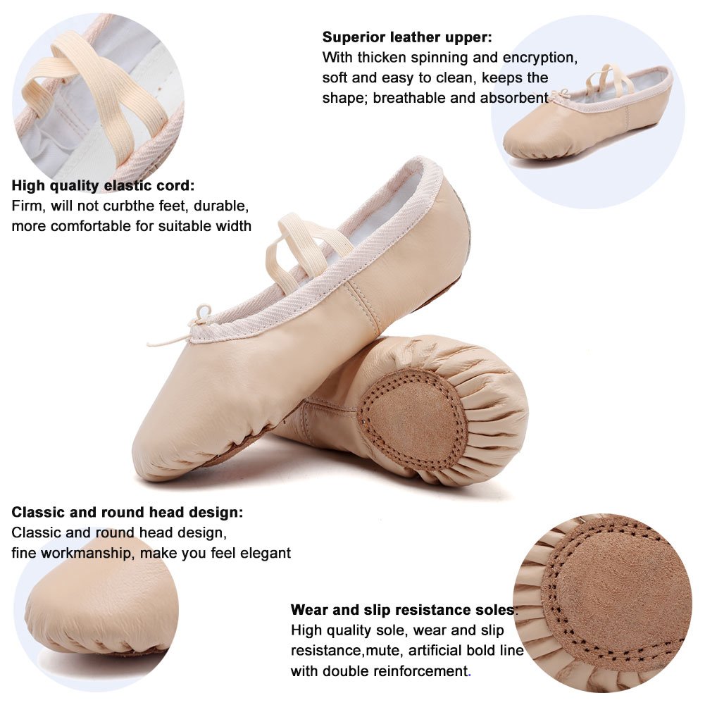 Kids Soft Leather Ballet Shoes Ballet Slippers Dance Shoes - Temu