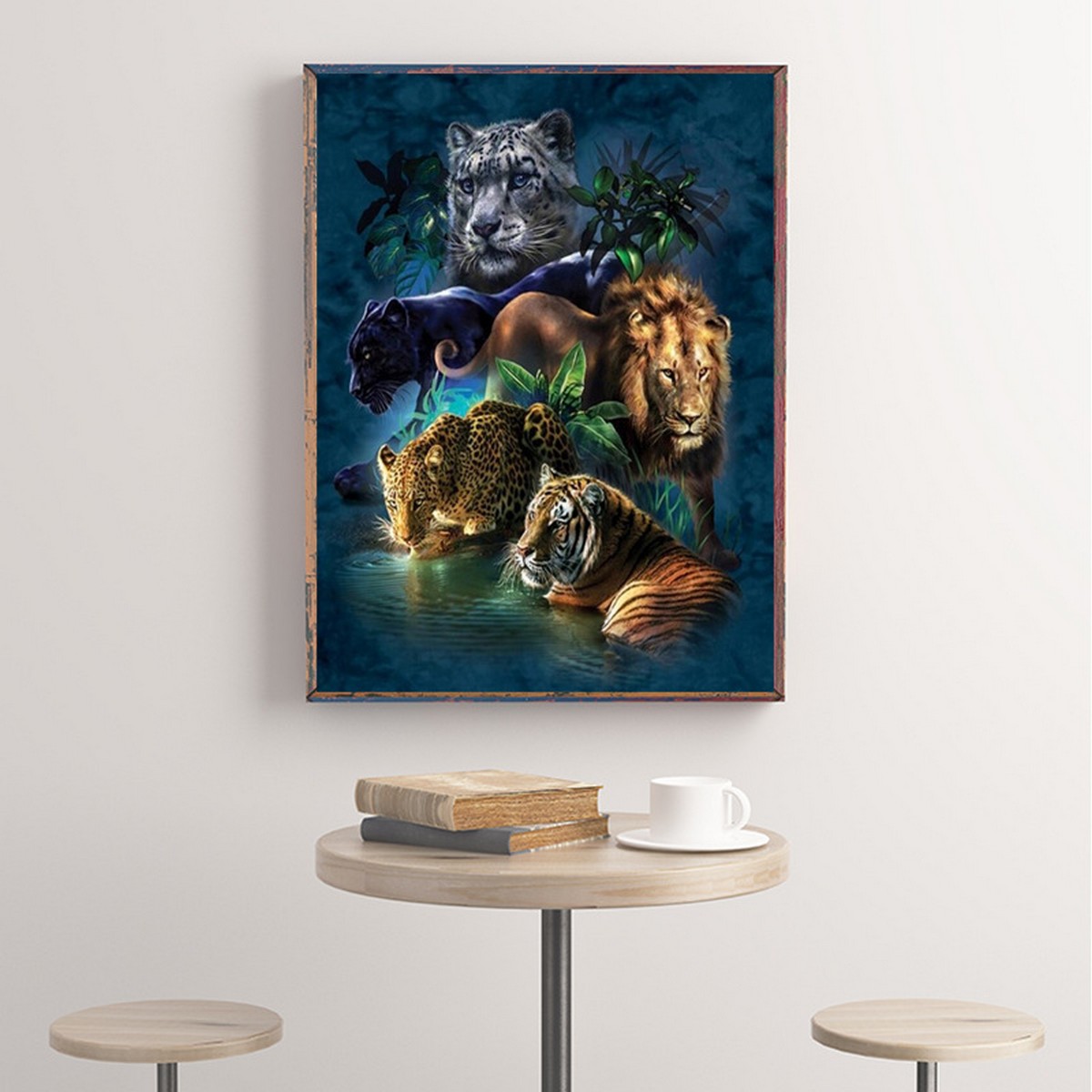 1pc Diamond Painting Lion Tiger Leopard Kit For Adults, Full Drill Diamond  Art Animal Painting By Number Kits Gem Art Wall Home Decor (11.8x15.7inch)