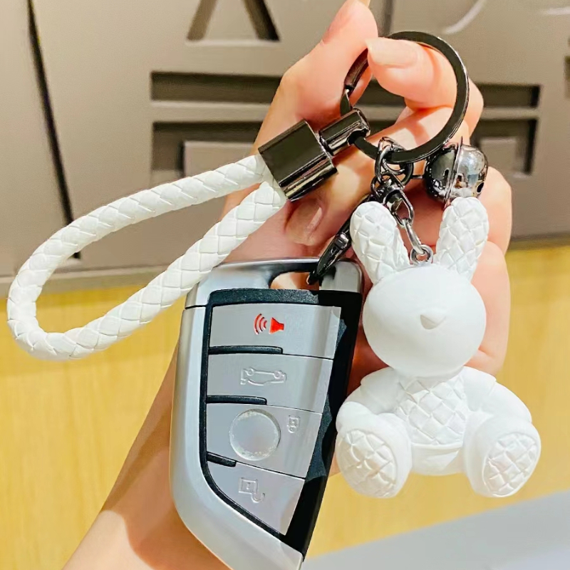 1pc Car Key Chain 3d Cute Cartoon Rabbit Design Pendant Car Key Ring With  Lanyard For Car Key Accessories Car Decorations For Car Keys - Automotive -  Temu New Zealand