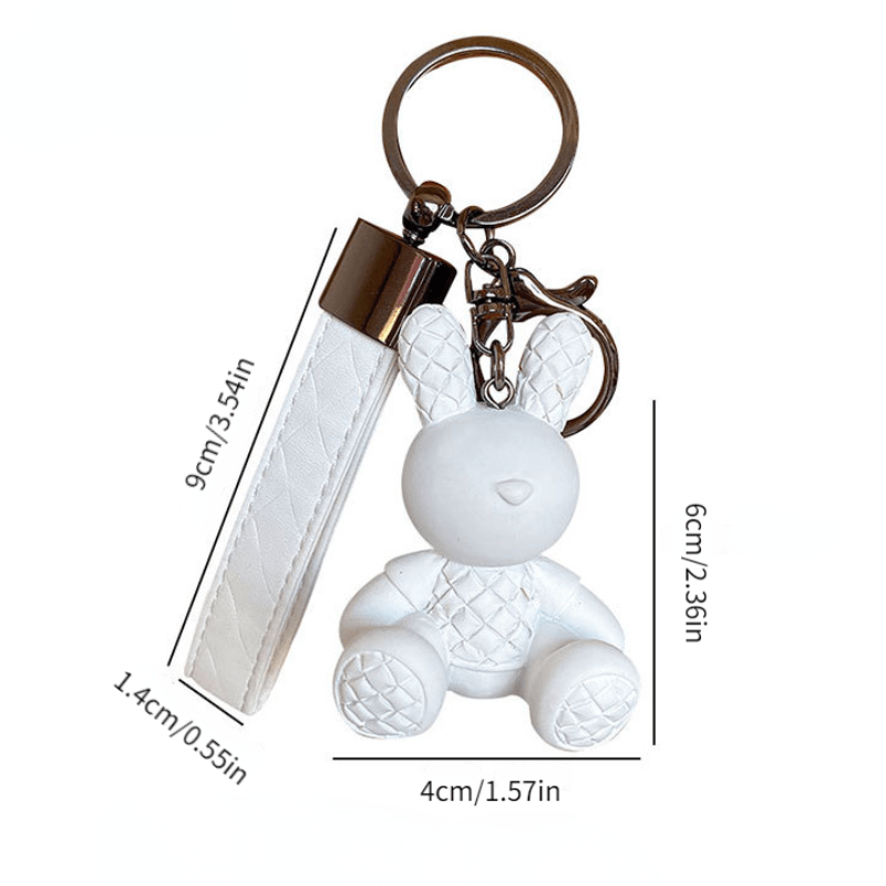 MTM VECTORBOX KEYRING RABBIT WHITE CHARM ROUND HOOK & CHARM