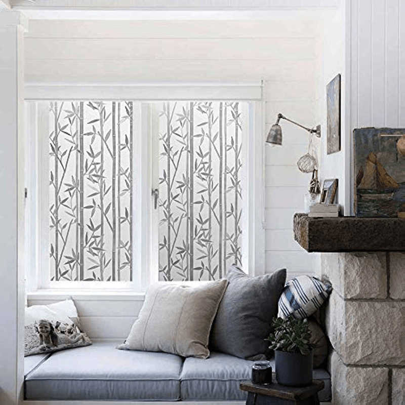 Lumanduo Window Privacy Film Abstract Decorative Window Sticker No Glue  Static Window Cling Glass Stickers (G,70x170cm)