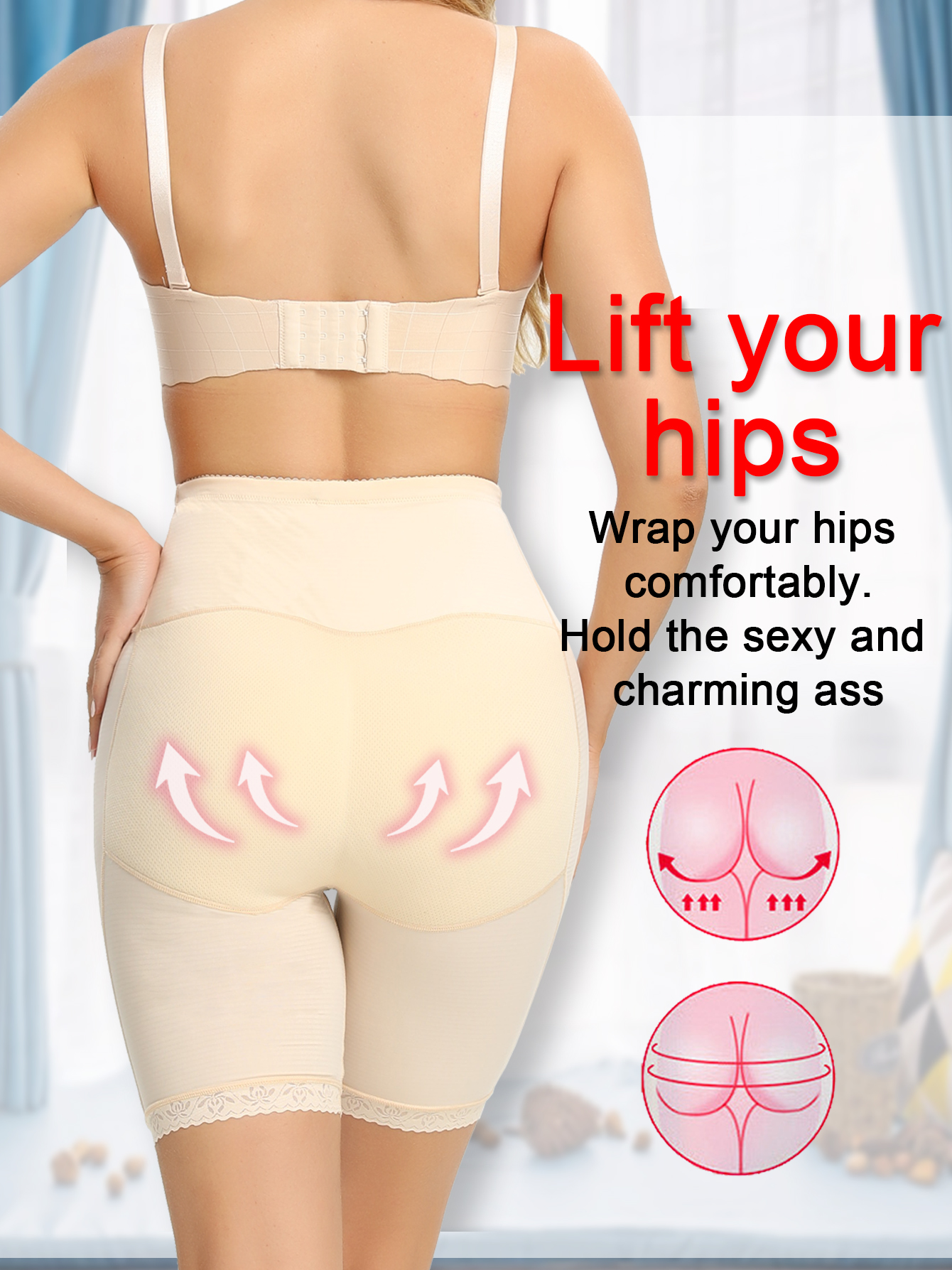 Women Hip Enhancer Butt Lift Body Shaper Boyshort Panty Booty Lifter Tummy  Control Underwear Panties