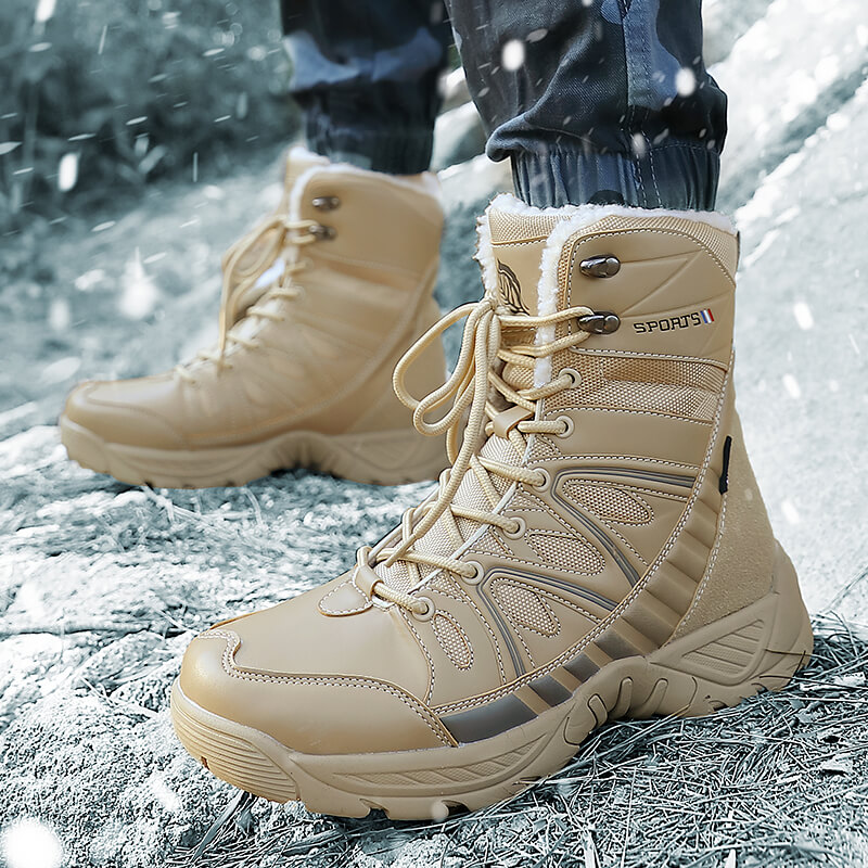 Men's Tactical Boots, Snow Boots, Lightweight Outdoor Rubber Outsole Boots  For Hiking Climbing
