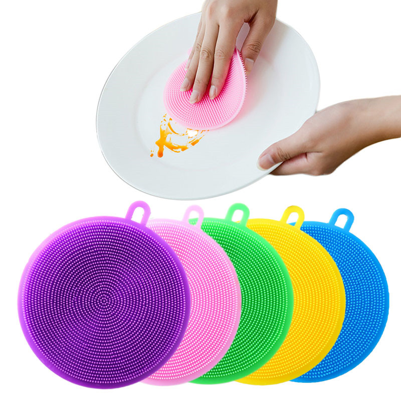 2 Silicone Sponge Dish Washing Scrubber Smart Kitchen Gadgets