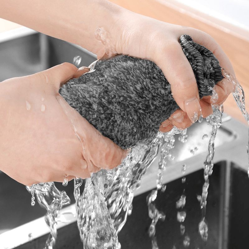 Bamboo Charcoal Washcloth, Kitchen Towel, For Kitchen Washcloth, Quick  Drying, Multi Surface Cleaning - Temu