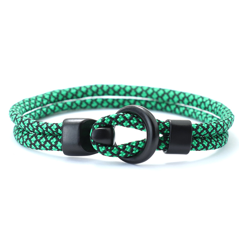 Engineered Green and Black Paracord Survival Bracelet, Extra Sturdy, Best  Fit and Comfort