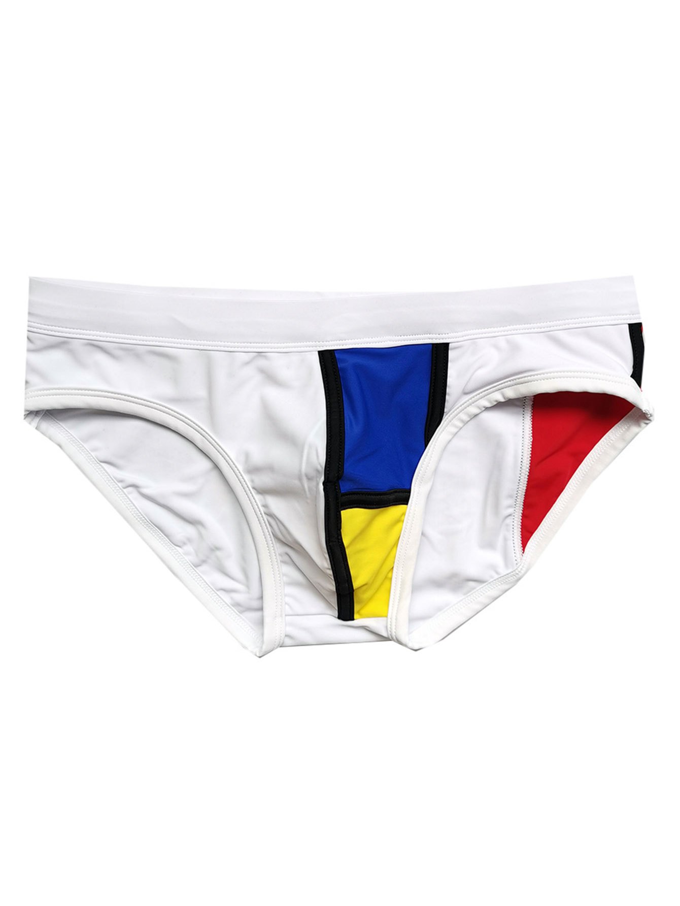 OYOANGLE Men's Striped Colorblock Training Swim Briefs Low Rise Bathing  Suit Brief