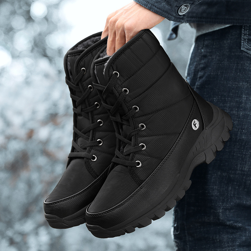 Men's Snow Boots Waterproof Anti Skid Warm Plush Lining Lace Up Shoes For  Outdoor Adventure Winter | Shop Now For Limited-time Deals | Temu