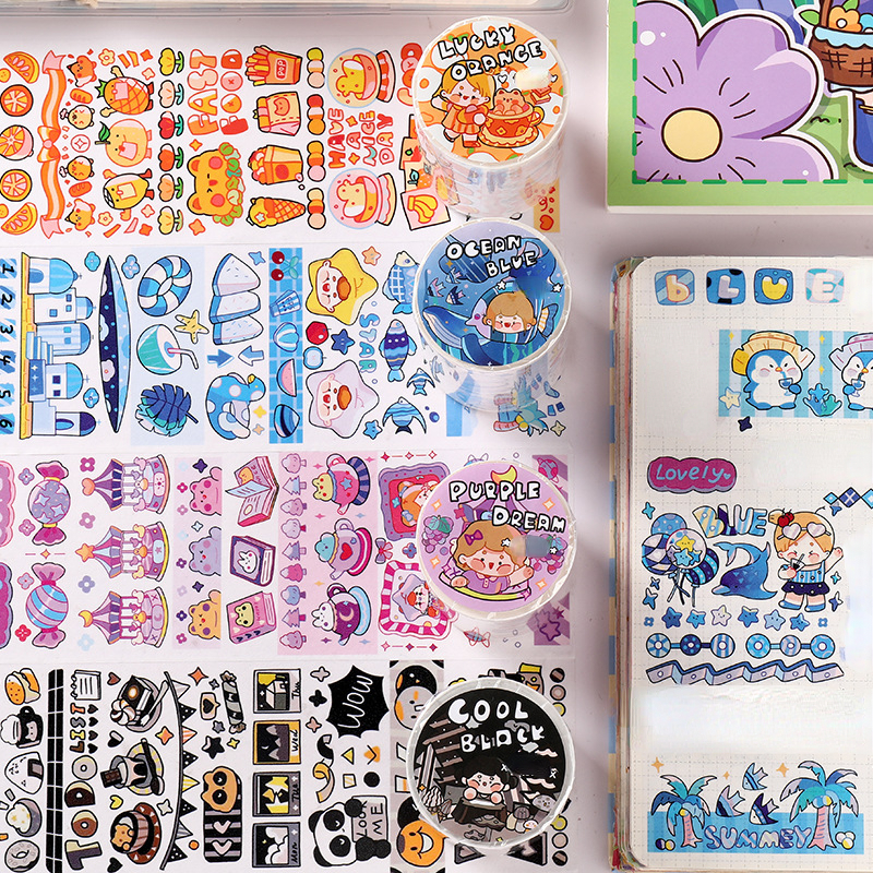 COOLL 8 Rolls Washi Tape Charming DIY Decorative School Supplies