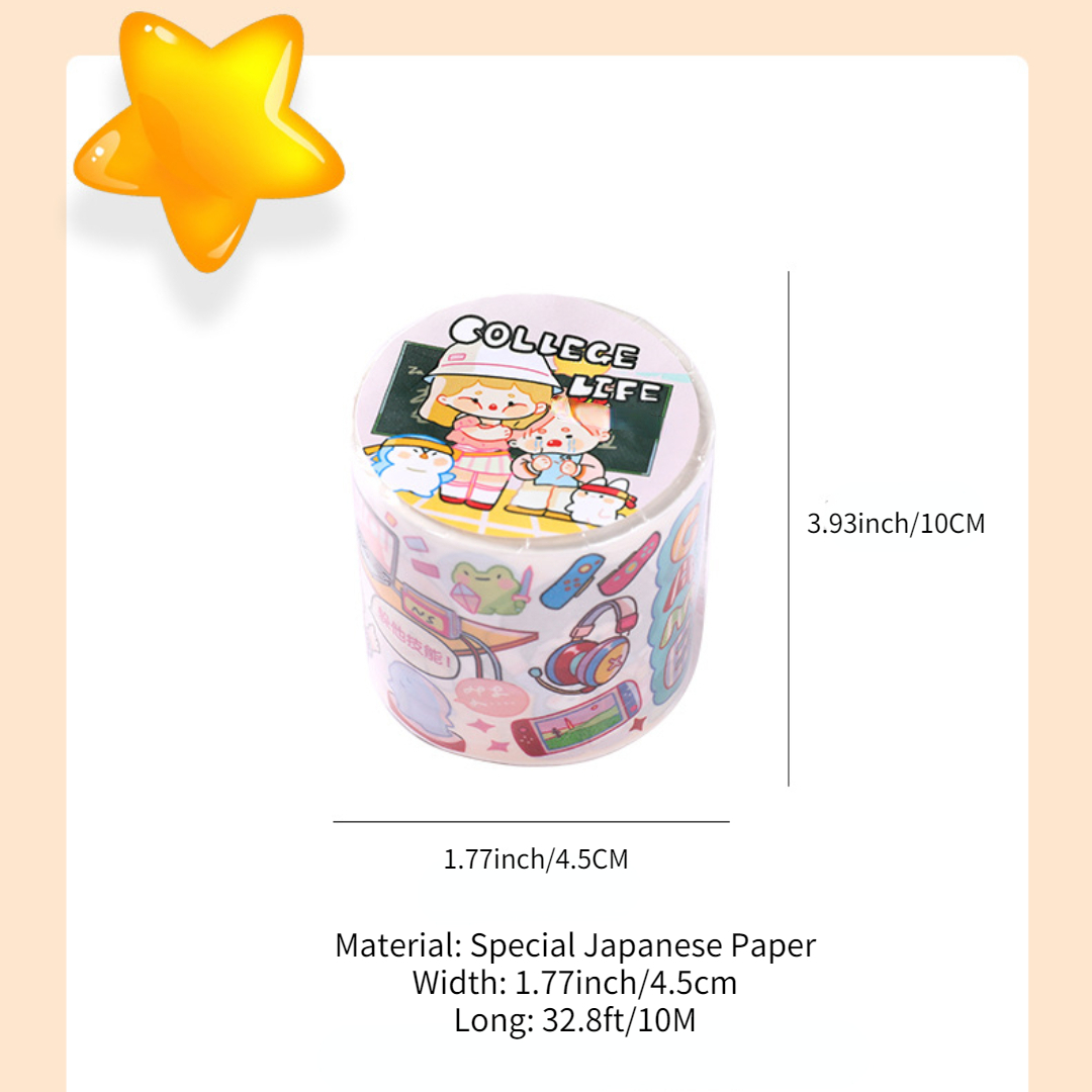 Peach Heart Love Cherry Bear Washi Tape Pocket Decorative - Temu