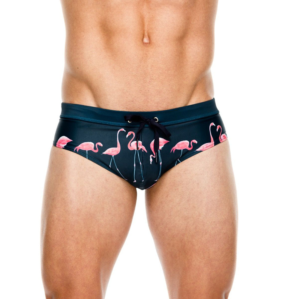 Men's Flamingo Print Swim Briefs Quick dry Comfortable - Temu