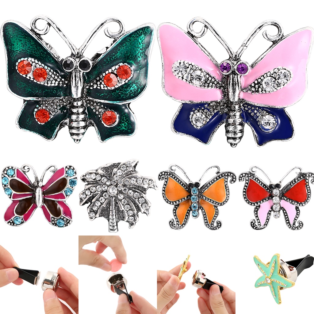 1pc Car Refillable Air Freshener, Nz1511 Smell Perfume Diffuser Clip