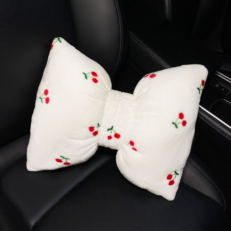 Cozy Up Your Car With 1pcs Cute Ladies' Winter Car Seat Cushion – Plush , Heated, Neck Pillow And Lumbar Support Keeping You Warm During Winter  Drives