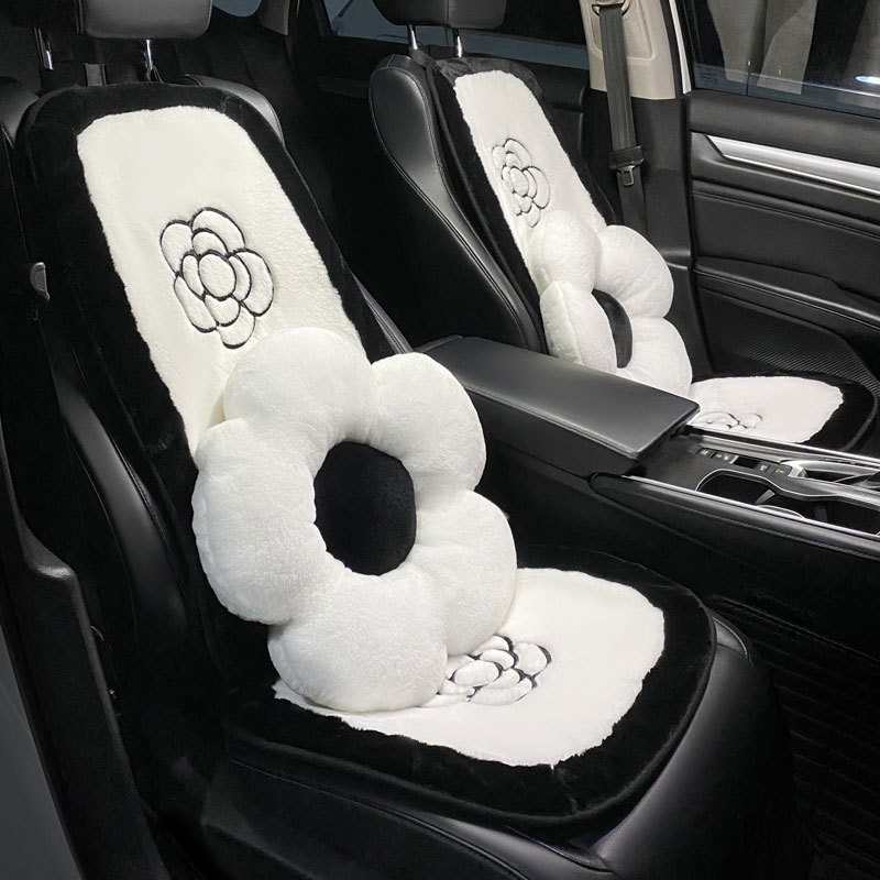 Car Seat Cushion Winter Plush Single Piece Car Interior Seat - Temu