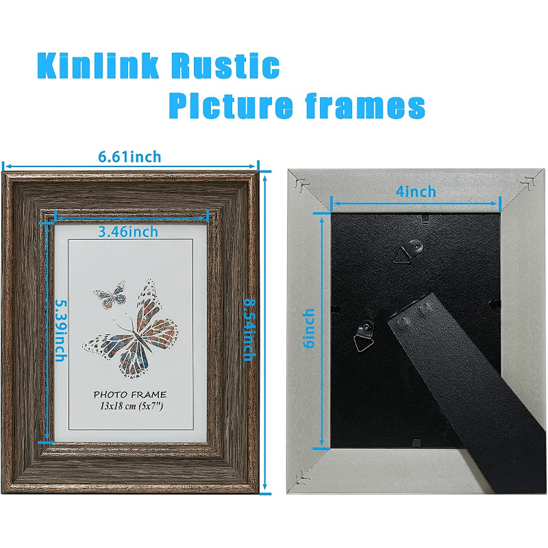 kinlink KINLINK 4x6 Picture Frames White - Wood Frames with HD