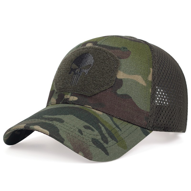 Mens Skull Pattern Tactical Baseball With Camouflage Military Style  Breathable Mesh Snapback Mountaineering Trucker Sun Hats, High-quality &  Affordable