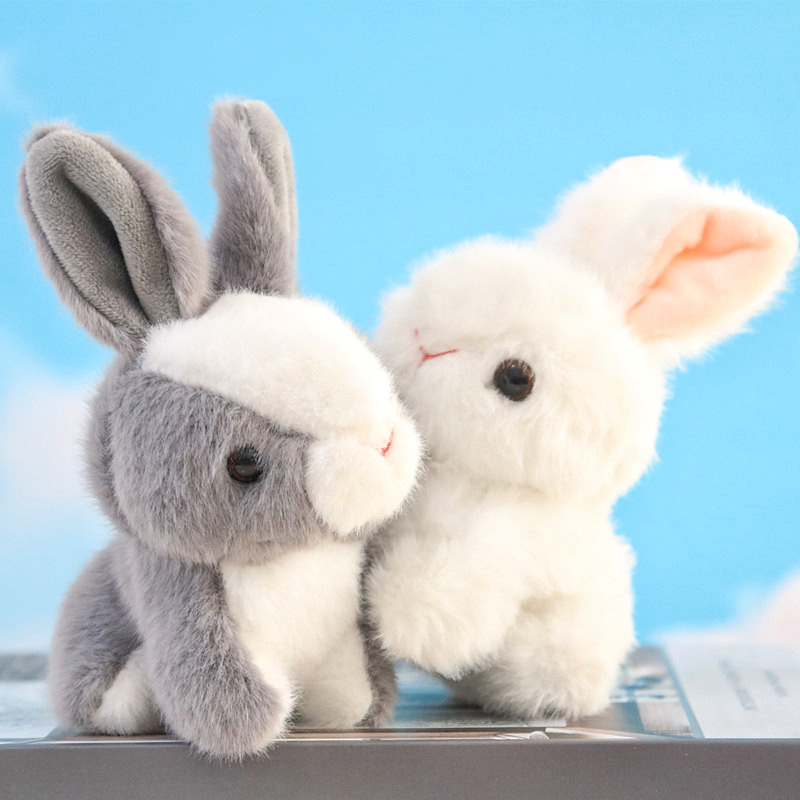 Pure Fluffy Real Rabbit Fur Pompon Bunny Keychain Trinket Women Toy